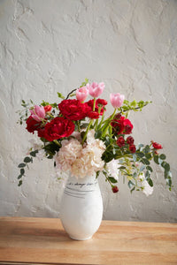 Design Shop White Promises Vase, 6" X 10.25".