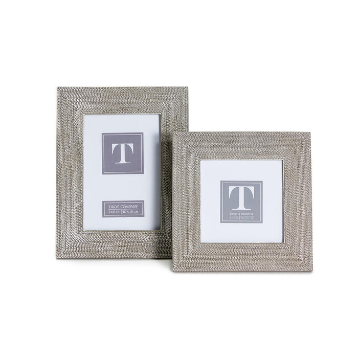 Design Shop Chain Link Set of 2 Silver Chain Photo Frame