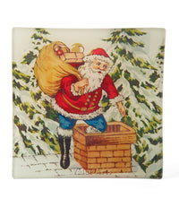 Design Shop Santa Climbing Down The Chimney Square Decorative Dish