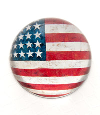 Design Shop Vintage American Flag Crystal Dome Paperweight