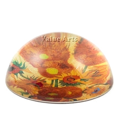Design Shop Van Gogh Sunflower Crystal Dome Paperweight