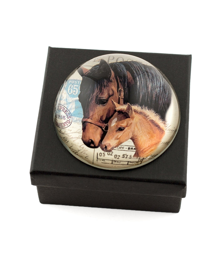 Design Shop Vintage Horse Crystal Dome Paperweight