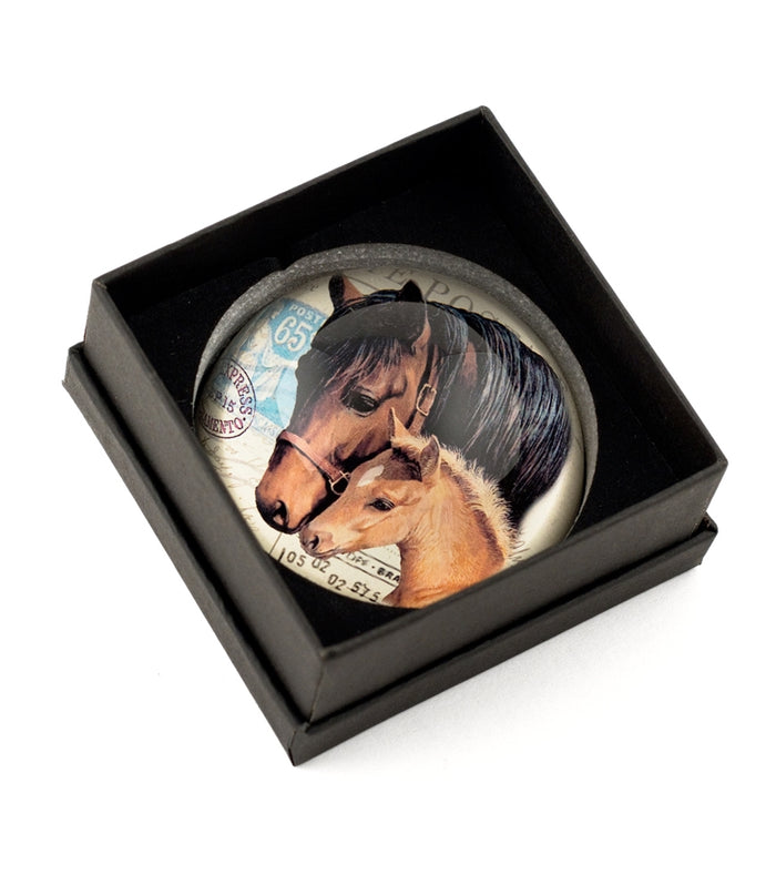 Design Shop Vintage Horse Crystal Dome Paperweight