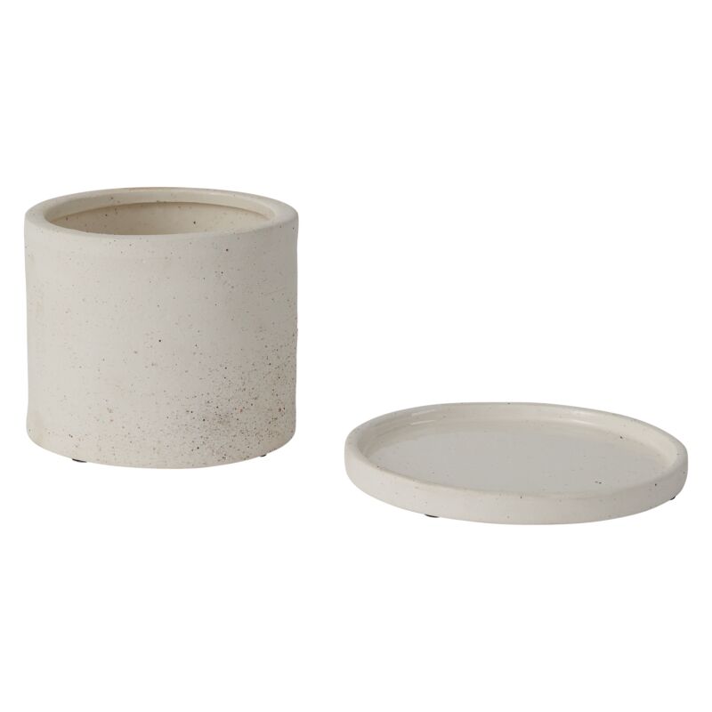 Design Shop Easton Pot with Saucer 5.5"x 4.25", Set of 2