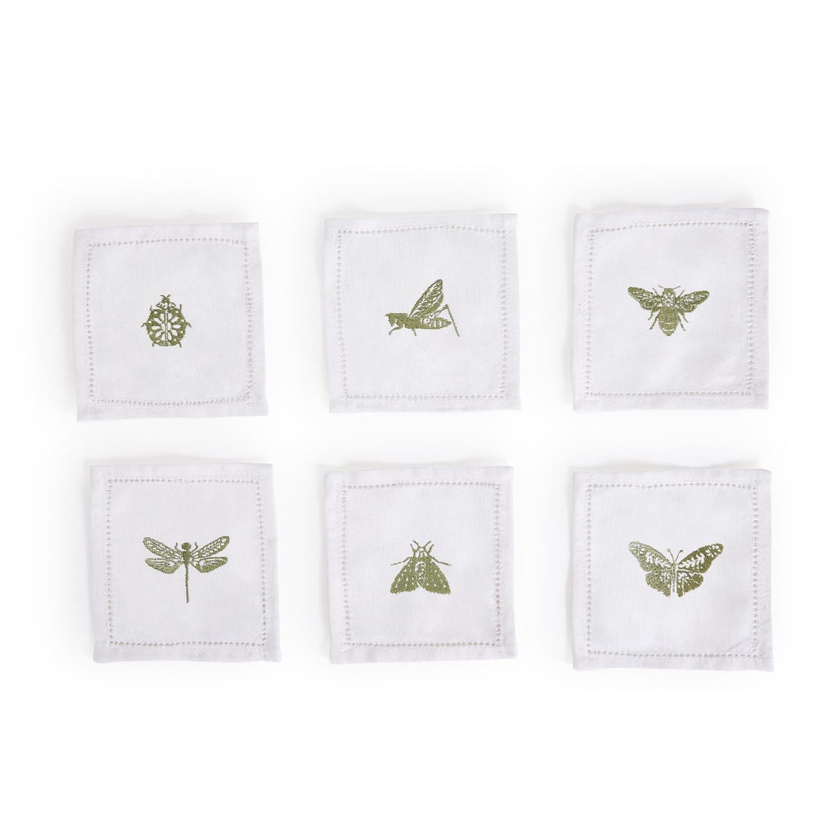 Design Shop Set of 6 Insect Cocktail Napkins