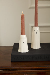 Design Shop White Phantom Collection Candleholder, 2.5" X 3.75", Set of 2.