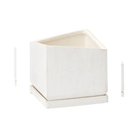Design Shop White Tevy Pot, 6" X 5.75".