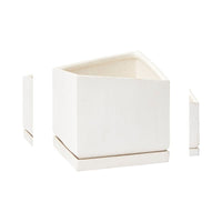 Design Shop White Tevy Pot, 7.5" X 7".