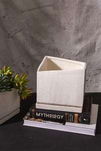 Design Shop White Tevy Pot, 7.5" X 7".