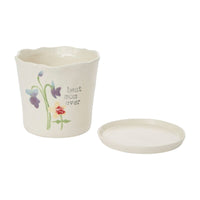 Design Shop White Best Mom Collection Pot, 5" X 4.5".