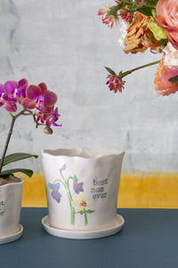 Design Shop White Best Mom Collection Pot, 5" X 4.5".