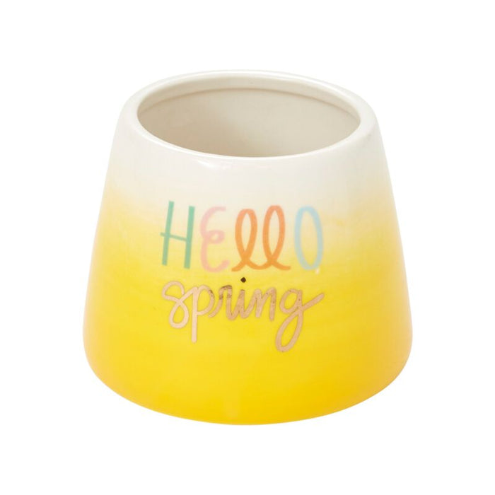 Design Shop Yellow Easter Cheer Pot, 4.25" X 3.75".