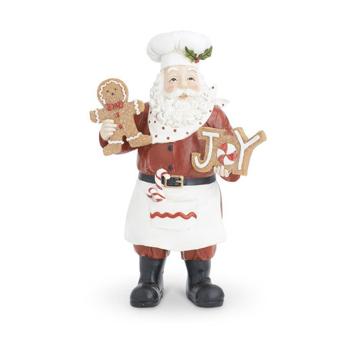 Design Shop 11.5 Inch Resin Chef Santa Holding Cookies