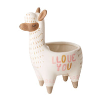 Design Shop White Fuzzy Feelings Collection Llama, 5" X 6.75".
