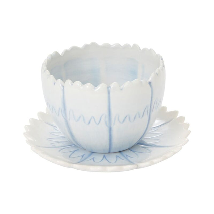 Design Shop Blue Little Flower Pot, 6" X 4.5".