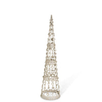 Design Shop Set of 3 Champagne Filigree Wire Cone Trees w/Pearls
