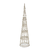 Design Shop Set of 3 Champagne Filigree Wire Cone Trees w/Pearls