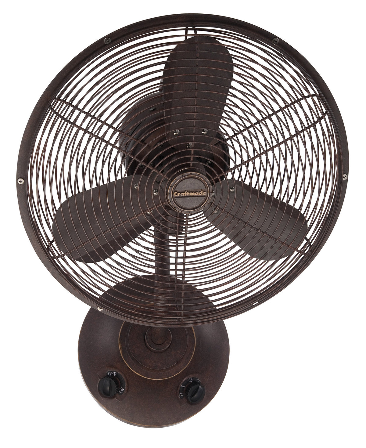 Craftmade 14" Wall Fan from the Bellows I Indoor/Outdoor collection in Aged Bronze Textured finish