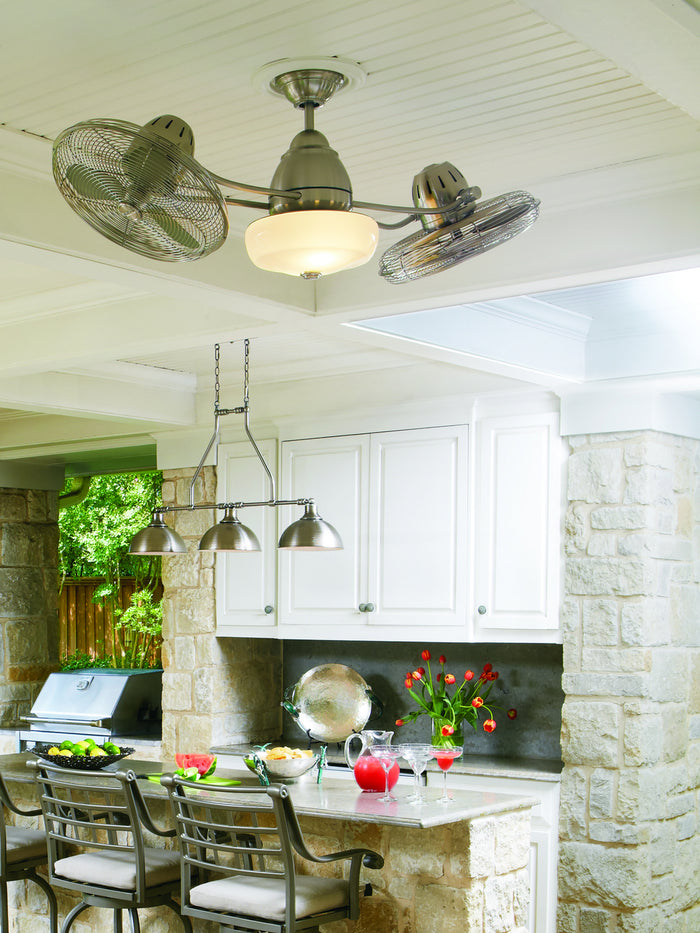 Craftmade 48"Ceiling Fan from the Bellows II collection in Brushed Polished Nickel finish