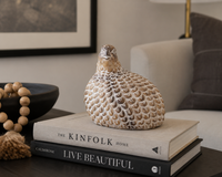 Design Shop Tan Whitewashed Resin Quail Figurine 6.25"