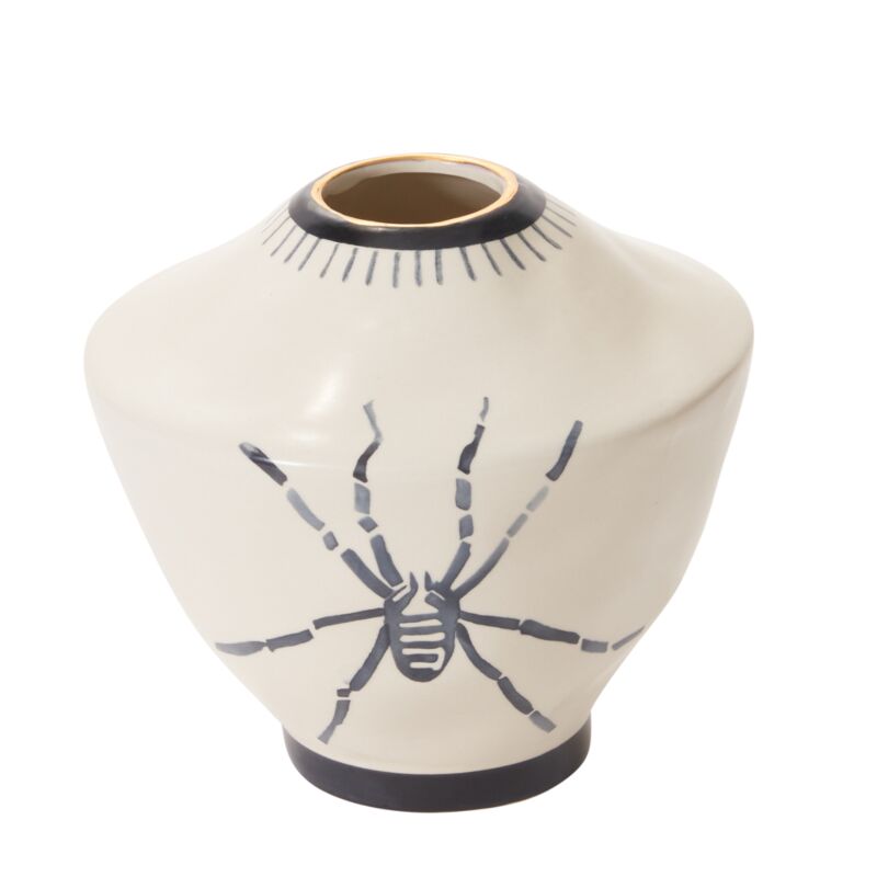 Design Shop Off-White Sinuous Collection Vase, 6.75" X 6.5"