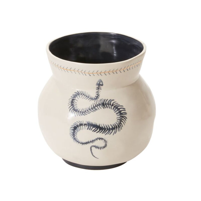 Design Shop Off-White Sinuous Collection Vase, 8.75" X 9"