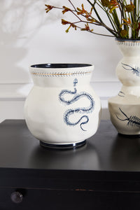 Design Shop Off-White Sinuous Collection Vase, 8.75" X 9"