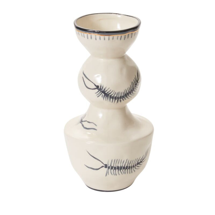 Design Shop Off-White Sinuous Collection Vase, 6" X 11.75"