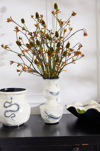 Design Shop Off-White Sinuous Collection Vase, 6" X 11.75"