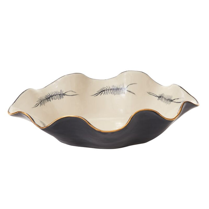 Design Shop Off-White Sinuous Collection Bowl, 16.5" X 4.25"