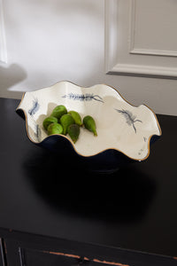 Design Shop Off-White Sinuous Collection Bowl, 16.5" X 4.25"