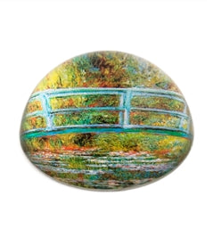 Design Shop Monet Water Lily Pond Crystal Glass Dome Paperweight