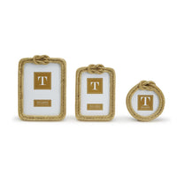 Design Shop Golden Threads Top Knot Rope Photo Frame - Resin, Set of 3.