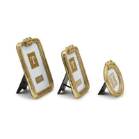 Design Shop Golden Threads Top Knot Rope Photo Frame - Resin, Set of 3.