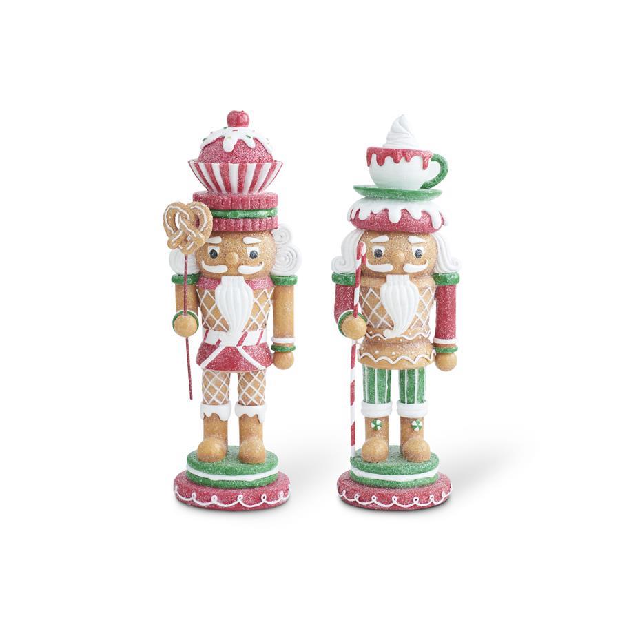 Design Shop Set of 2 Resin Glittered Gingerbread Nutcrackers
