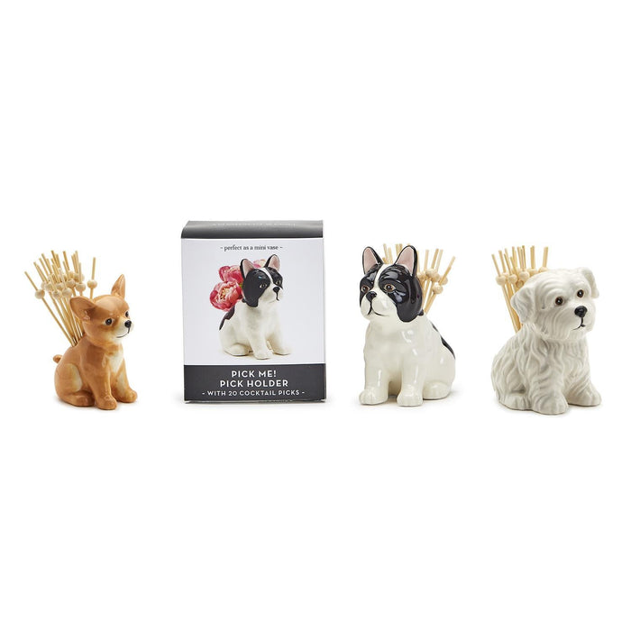 Design Shop Pick Me Dog Pick Holder With 20 Picks Assorted 3 Designs