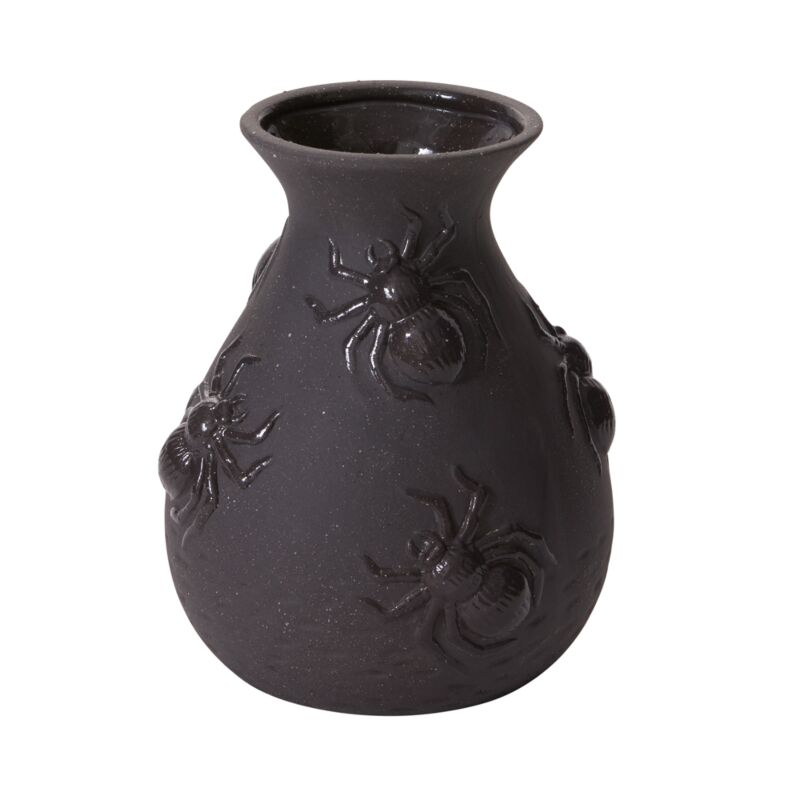 Design Shop Black Scuttling Spiders Collection Vase, 6.5" X 7.75", Set of 2.