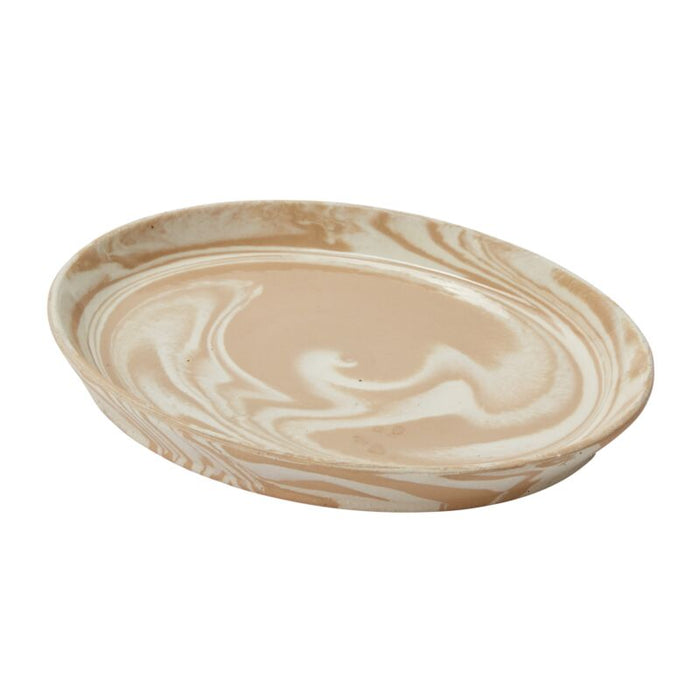 Design Shop Tan Marbled Charger, 12" X 1.25", Set of 4.
