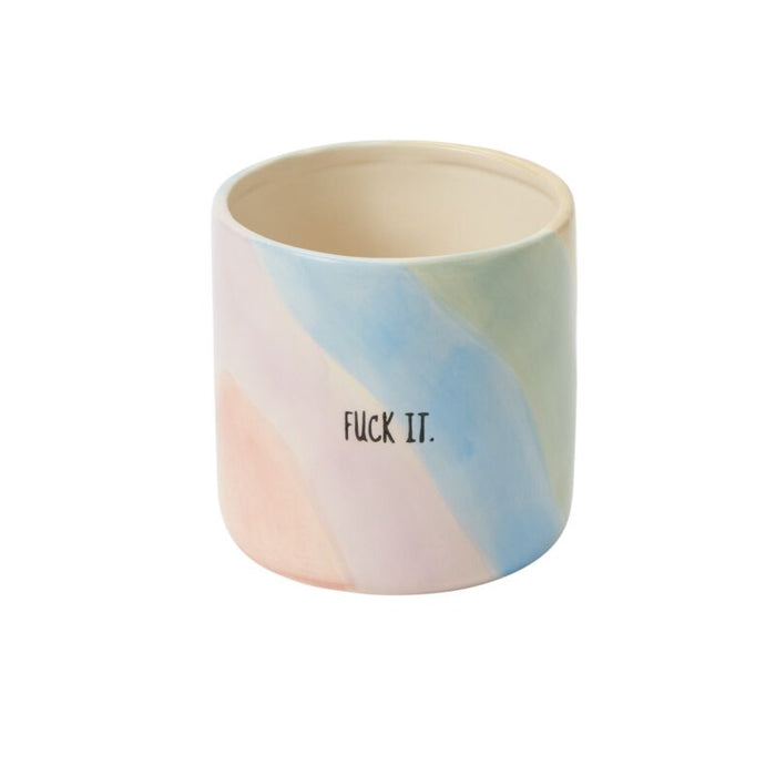 Design Shop Multicolor Ephemeral Pot Fuck It, 4.5" X 4.5", Set of 2.
