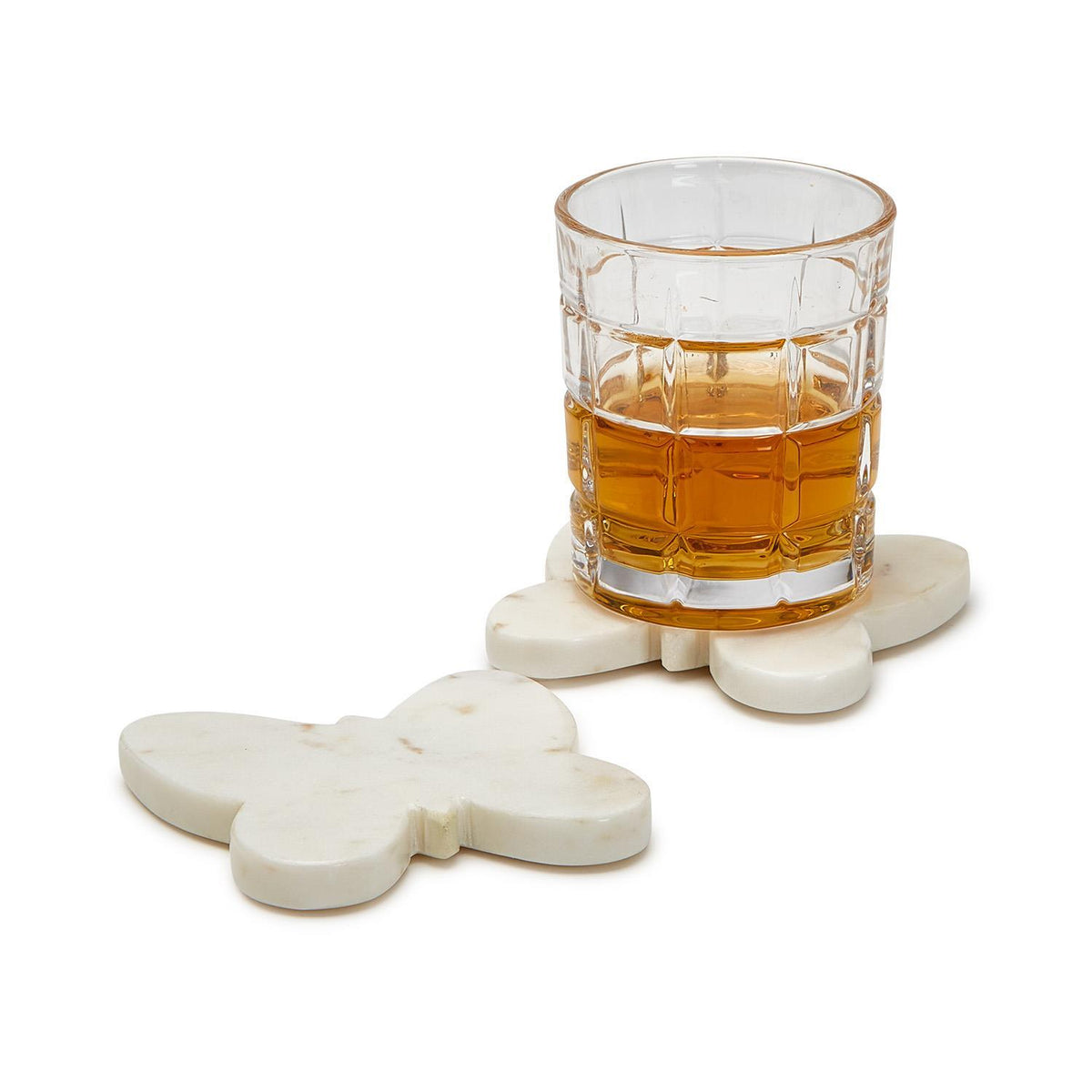 Design Shop Butterfly Marble Coasters - Marble, Set of 4.
