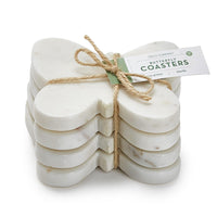 Design Shop Butterfly Marble Coasters - Marble, Set of 4.