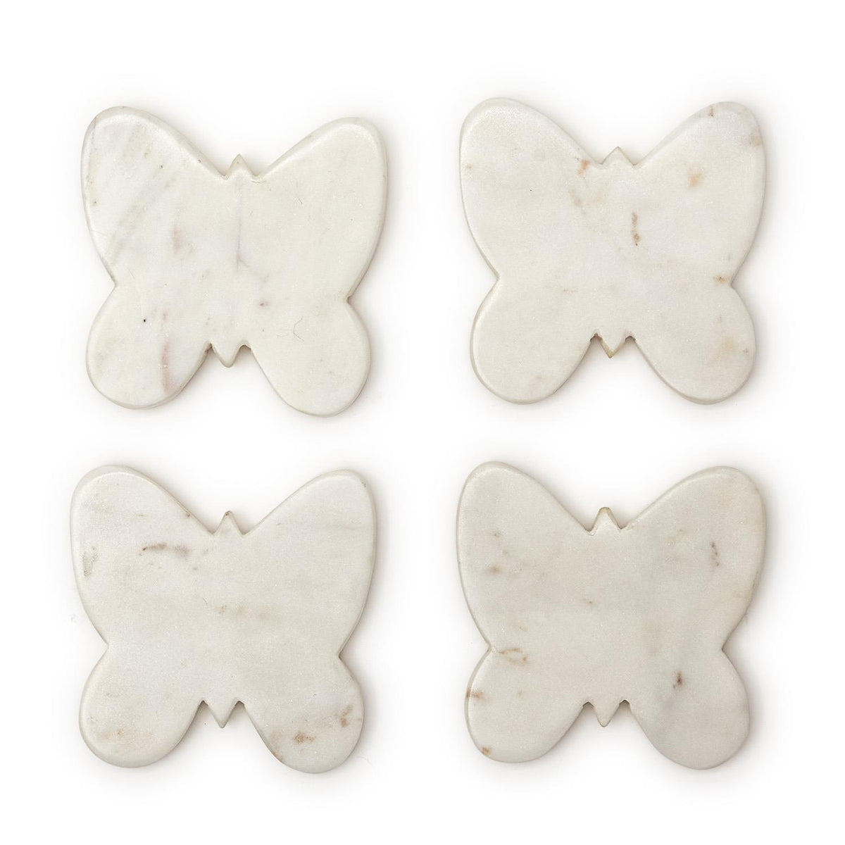 Design Shop Butterfly Marble Coasters - Marble, Set of 4.