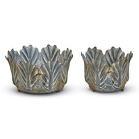 Design Shop Zinc Garden Leaf Planter - Metal, Set of 2.