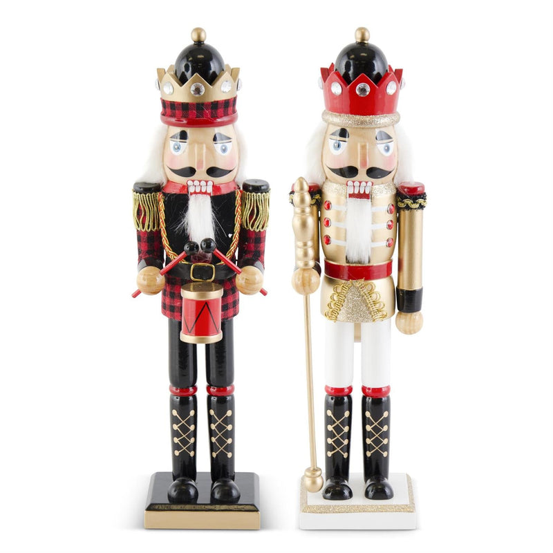Design Shop Set of 2 Wood Nutcrackers W/Crowns