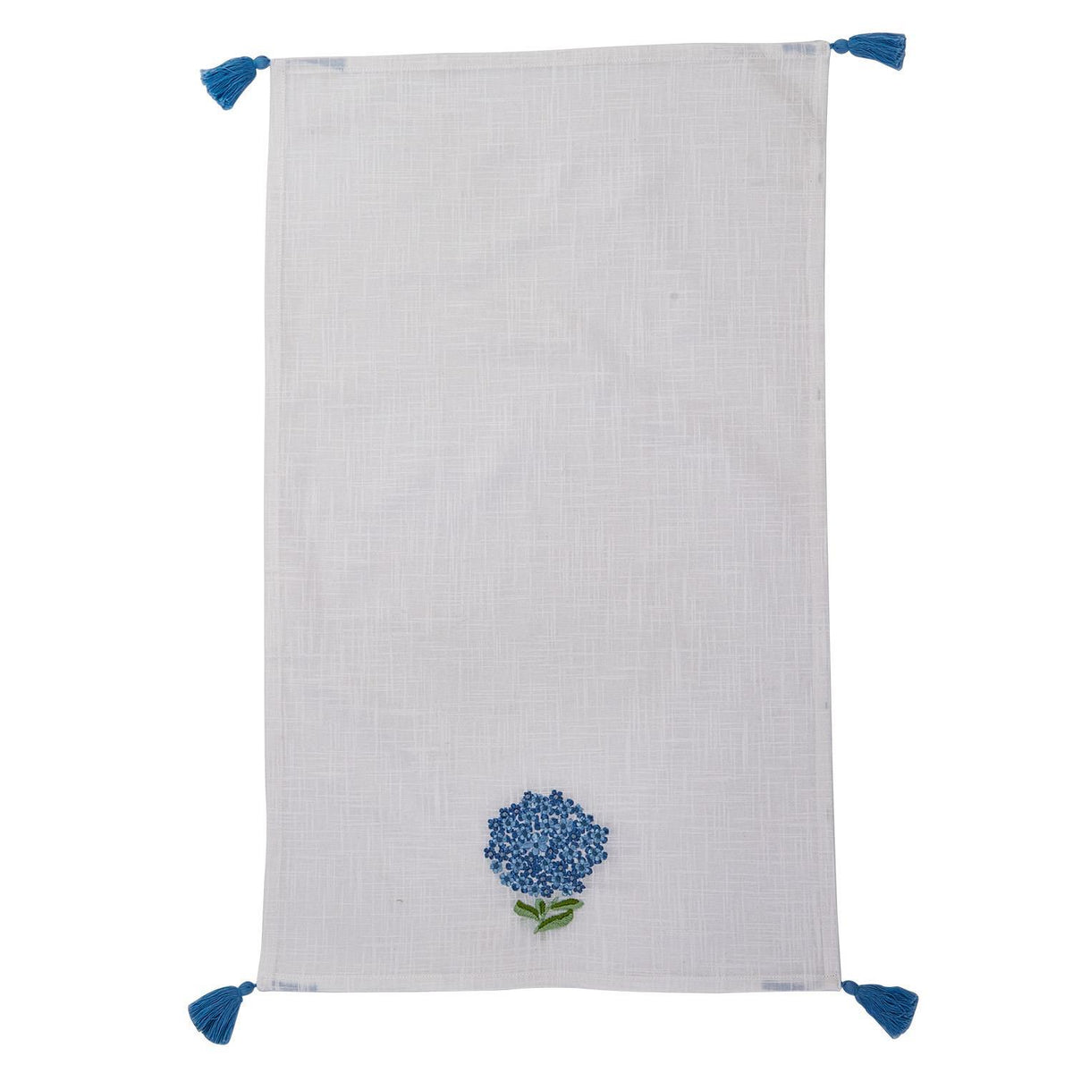 Design Shop Hydrangea Dish Towels with Decorative Tassels - Cotton, Set of 2.