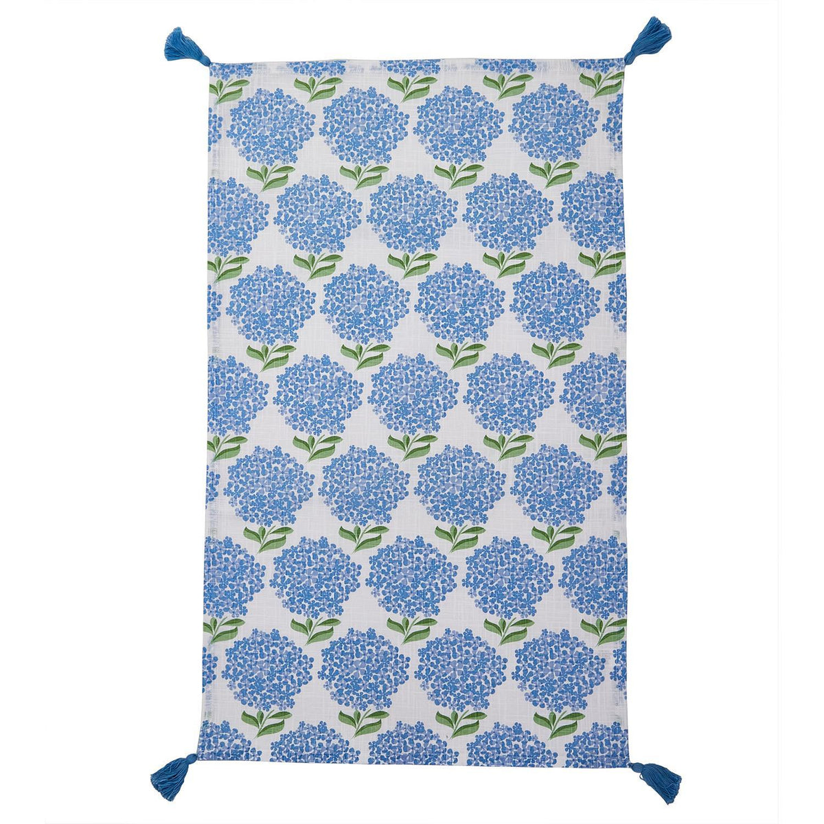 Design Shop Hydrangea Dish Towels with Decorative Tassels - Cotton, Set of 2.
