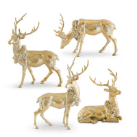 Design Shop Set of 4 Antique Gold Resin Deer
