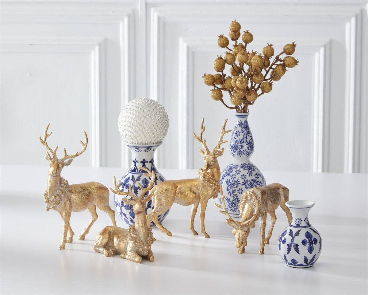 Design Shop Set of 4 Antique Gold Resin Deer