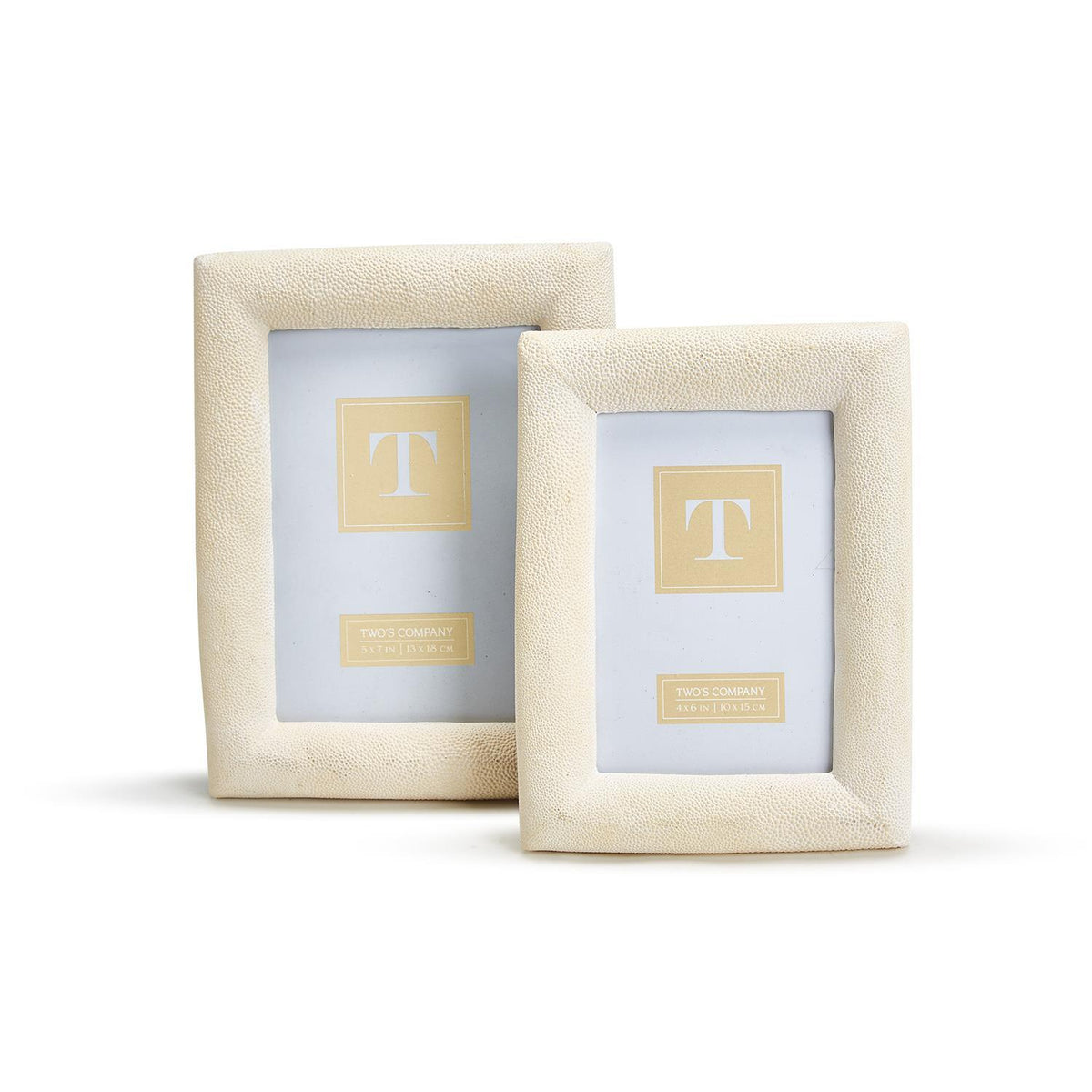 Design Shop S/2 Ivory Shagreen Texture Photo Frame
