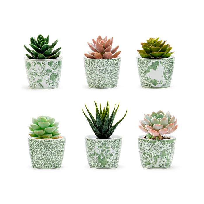 Design Shop Countryside Collection 2 3/4" H Cachepot - Hand-Painted Porcelain, Assorted 6 Designs.